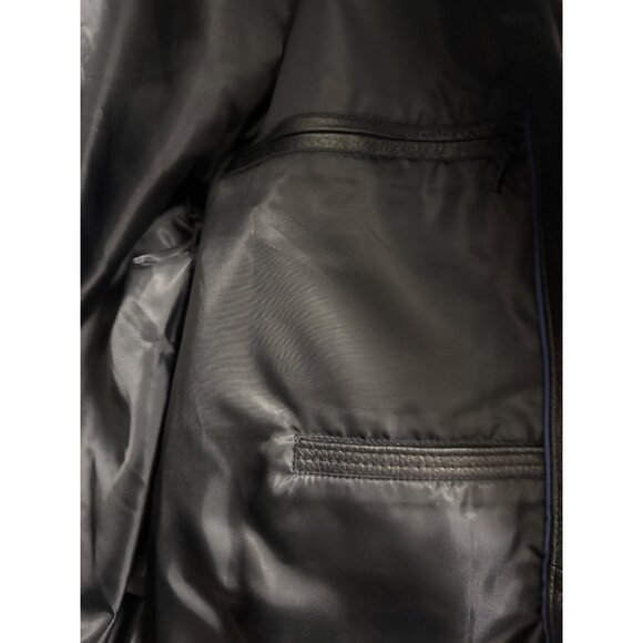 Roundtree & Yorke Men's Premium Leather Jacket Black Genuine Lambskin Size L - Picture 5 of 6